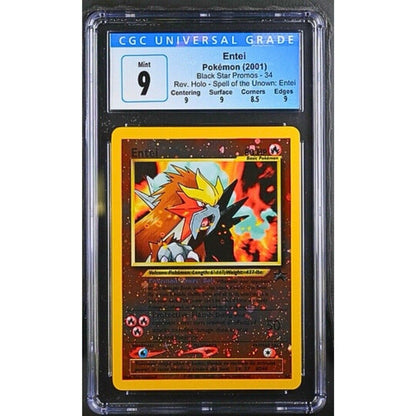 CGC 9 - Entei [Reverse Holo] - (#34) Black Star Promo [2001] Pokémon WOTC